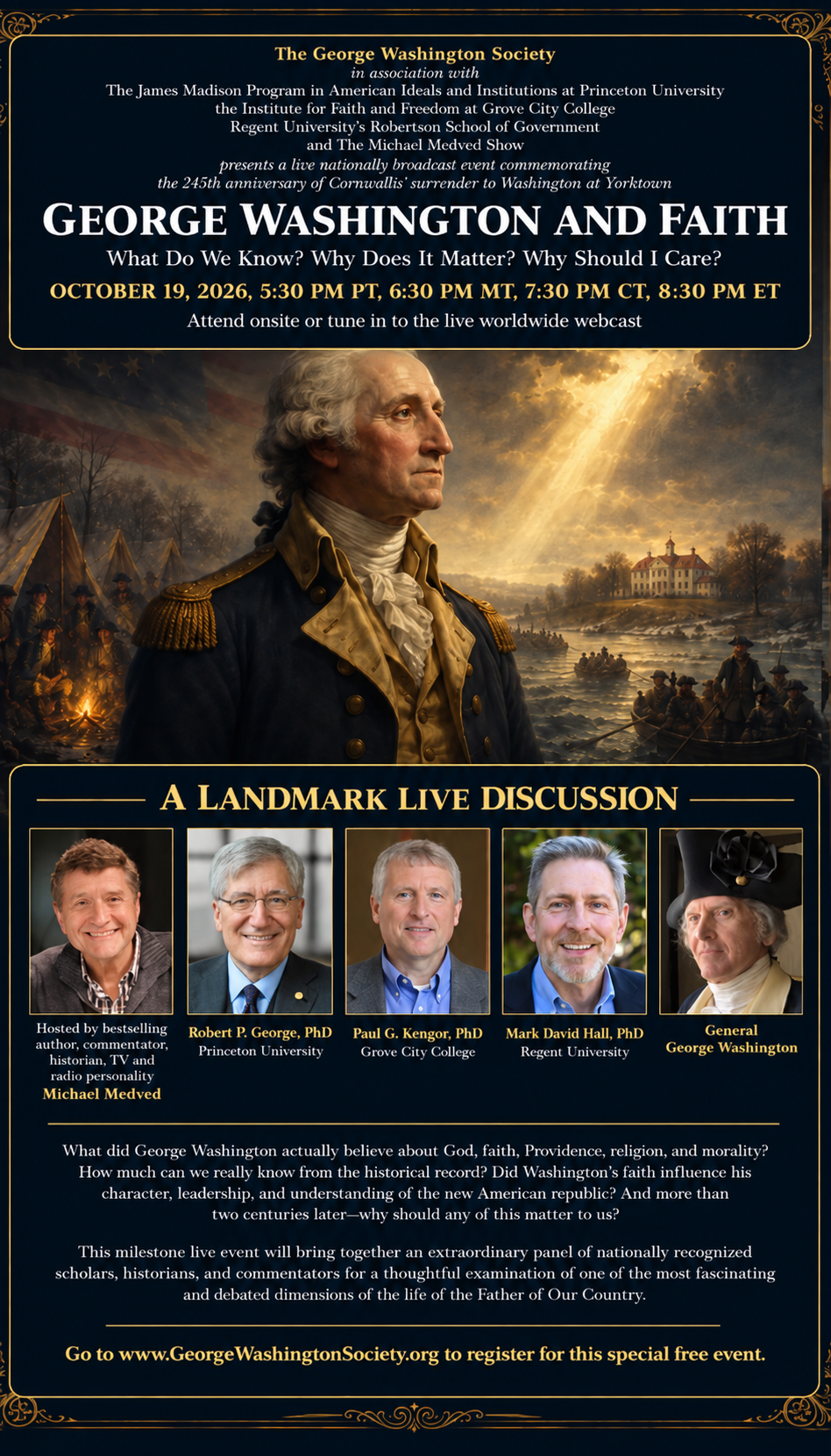 Live National Broadcast: George Washington and Faith — October 19, 2026